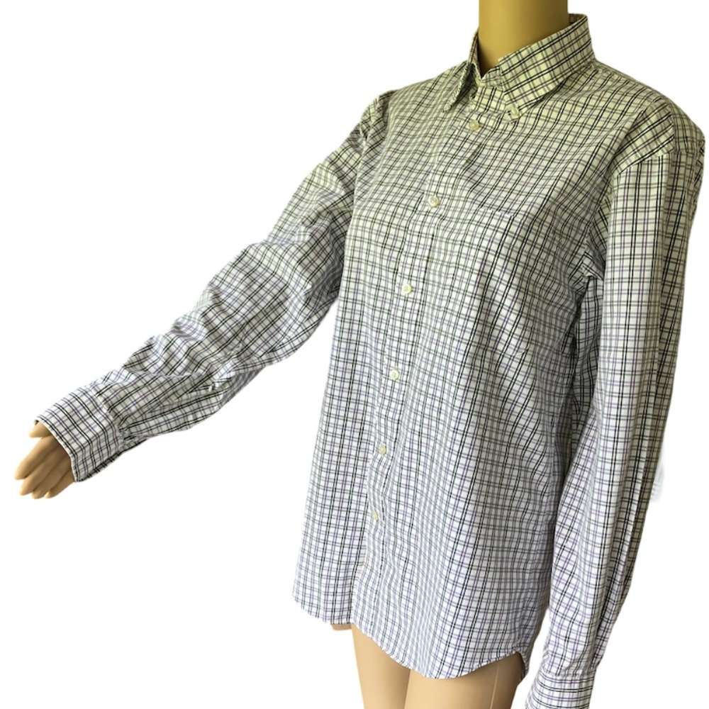 Land's End: 15/34 Men's Long Sleeve Striped 100% Cotton Oxford Dress Shirt